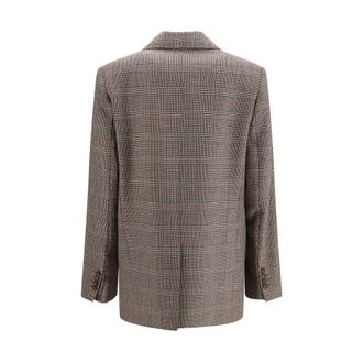 Max Mara Checked Wool Blazer - Brown