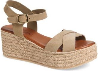 Cordani Bazil Espadrille Ankle Strap Platform Wedge Sandal in Arena Suede at Nordstrom, Size 6.5Us