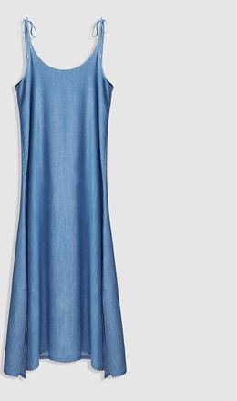 Jeanne Vouland Robe Dessy Dos Nu Denim Stone Bleu