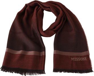 M Missoni Striped Wool Blend Unisex Wrap Fringes Scarf