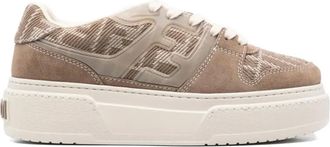 Fendi Match sneakers met plateauzool en logo - Bruin