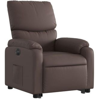vidaXL Vidaxl - Sill&oacute;n Reclinable Elevable El&eacute;ctrico De Cuero Sint&eacute;tico Marr&oacute;n