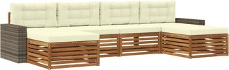 vidaXL Conjunto De Sof&aacute;s De Exterior 6 Uds. Madera De Acacia S&oacute;lida Vidaxl
