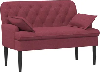 vidaXL Sof&aacute; Amoroso Con Botones Acolchados Rojo Vino 111 X 68 X 80 Cm Vidaxl