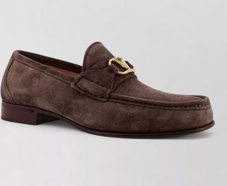 Valentino loafer gold tone hardware round toe