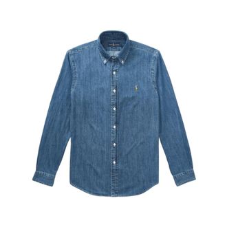 Polo Ralph Lauren Denim Shirts, male, Blue, Size: 2XL Denim Polo Shirt Aw25