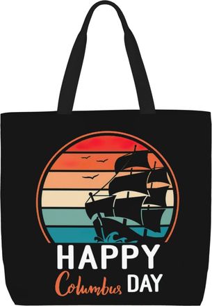 Generic Women Handbag Happy Columbus Day Travel Tote Bag Lightweight Retro Crossbody Bags, For Holiday, Birthday, Wedding, Graduation, Gym