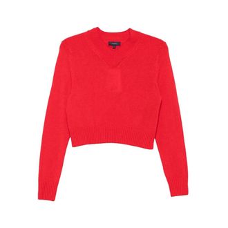 SOEUR Jonas V-neck Knit - Dames - V-hals truien - Rood - XS - Truien & Vesten