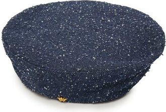 Lele Sadoughi Bridget Denim Pillbox Beret in Dobby Denim at Nordstrom