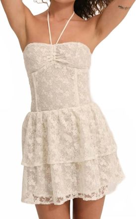 For Love & Lemons Ciao Lace Mini Dress In White