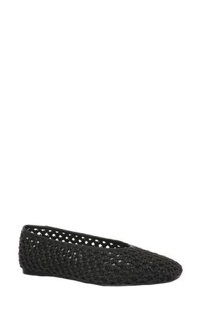 Nordstrom Maddox Raffia Flat in Black Raffia at Nordstrom, Size 7.5