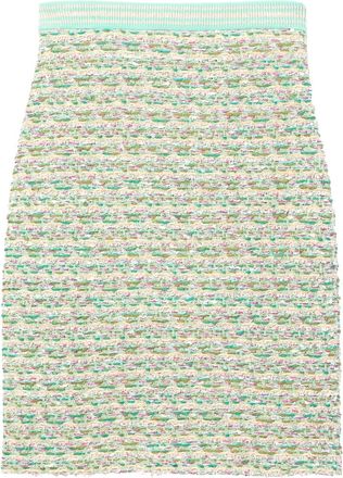 St. John bouclé mini skirt - women - Cotton/Polyamide/Polyester/Rayon/Metallized Polyester/Linen/Flax - 8 - Green