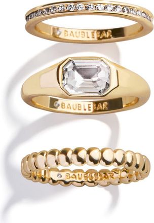 BaubleBar Mary Set of 3 Rings in Gold at Nordstrom, Size 7