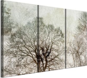 OEM Cuadro Sobre Lienzo Italiano De 90 X 60 Cm, Tr&iacute;ptico - Estilo Modernista - Naturaleza Cuadro Sobre Lienzo Italiano De 120 X 80 Cm, Tr&iacute;ptico - Estilo M
