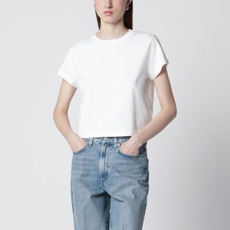 A Gold E T-shirt girocollo bianca in cotone