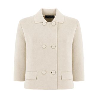 Fabiana Filippi Cardigans, female, White, Size: S Double-Breasted Jacket