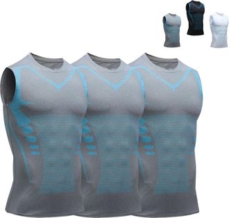 Generic Nuvraa V2 Compression Vest V Boost Shape Wear Shirt Men Sleeveless Compression Tank Top 2025 New Posture Corrector Tank Top (3PCS/B,L)