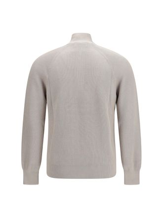 Brunello Cucinelli Mens Cotton Sweater With A High Neckline Juta+panama