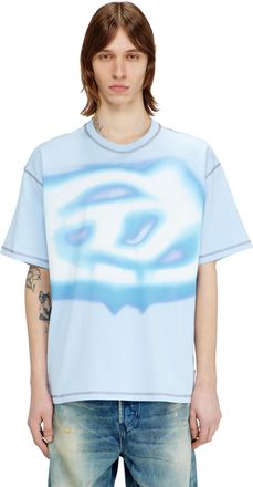 Diesel Relaxed T-shirt with water-effect print - T-Shirts - Man - Blue