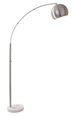 Adesso Astoria Arc Floor Lamp in Brushed Steel at Nordstrom