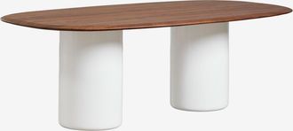 Sklum Mesa De Comedor Ovalada En Mdf Y Cemento Lysander Sklum 220 X 110 Cm