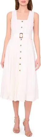 Halogen Sleeveless A-Line Midi Dress in Bright White at Nordstrom Rack, Size Xx-Large