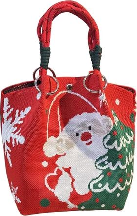 Generic NYSDM Merry Christmas Kind Santa Claus Knitted Handbag