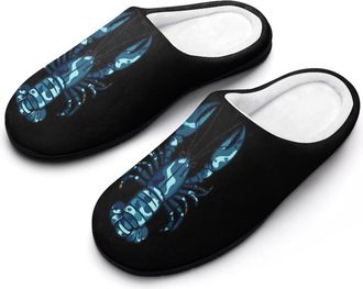 Generic Camouflage Lobster Funny Mens Slippers Cotton Warm House Shoes Memory Foam Sandals Print Size 7-14