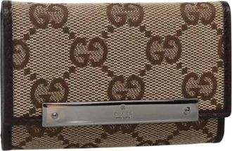 Gucci Pre-owned Accessories, female, Beige, Size: ONE SIZE Pre-owned Canvas Key-holder