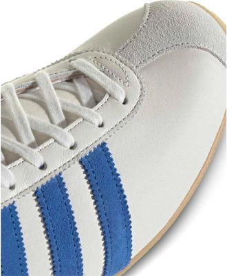 adidas Calf Leather and Suede with 3-Stripes Sneakers - White
