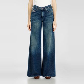 Diesel Flare Jeans Regular Waist 1978 D-Akemi, Dark blue, Zip fly