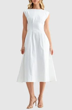 Mila Mae Cinched Midi Dress in White at Nordstrom Rack, Size X-Small