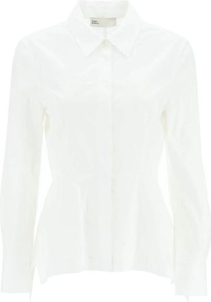 Tory Burch Lange Mouw Button-Up Shirt - Dames - Overhemden - Wit - XS - Overhemden