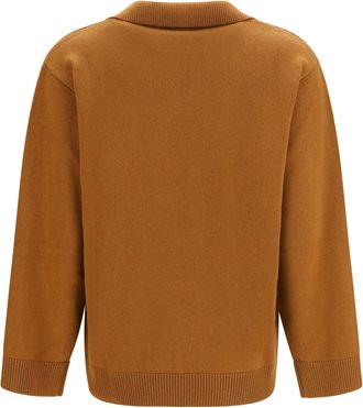 Valentino Womens Cashmere V-Neck Sweater Bright Cuir Kashmir-Capra Hircus Kashmir/capra