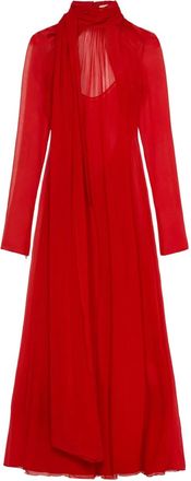 Blumarine Abito lungo semi trasparente - Rosso