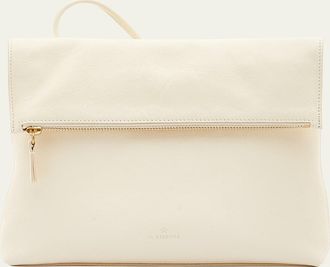 IL BISONTE Anna Fold-Over Flap Leather Crossbody Bag
