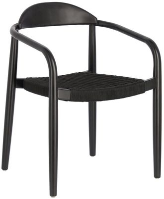 K Home Massiver Premium In-/Outdoor Armlehnstuhl Nino - Schwarz