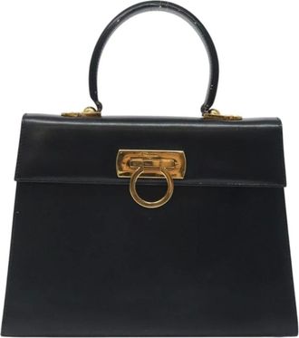 Ferragamo Pre-owned Handbags, female, Black, Size: ONE SIZE Pre-owned Vintage Gancini Top Handle Bag