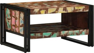 vidaXL Mesa De Centro Multicolor 70x50x38 Cm Madera Maciza Reciclada Vidaxl