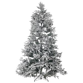 Beliani Beliani - Rbol De Navidad Artificial Estilo Escandinavo Nevado Escarchado Ramas Pvc 240 Cm Blanco Bassie
