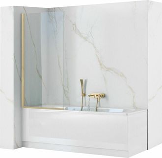 Rea Mampara De Ba&ntilde;era Rea Elegant Gold Brush 80