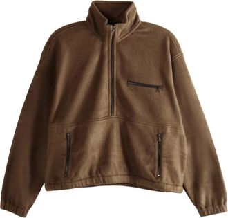 Auralee Sweater met halve rits - Bruin