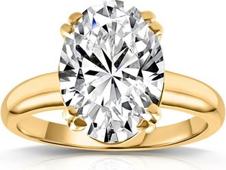 Pompeii3 Certified 5Ct Oval 14k Yellow Gold Diamond Engagement Ring Lab Grown Size: 6