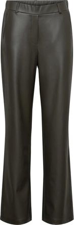 &Co Woman Houda Wijde Broek - Dames - Broeken - Groen - Maat: 3XL Vinyl