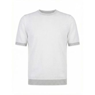 PESERICO Peserico, T-Shirts, male, White, Size: 3XL Linen and cotton T-shirt