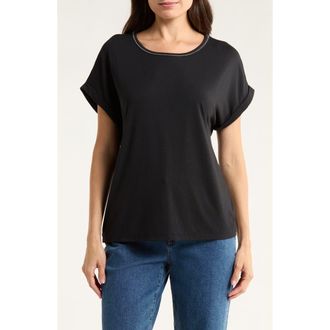 Tommy Bahama Kauai Caviar Beaded Collar T-Shirt in Black at Nordstrom, Size X-Small