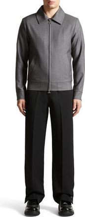 Mani&egrave;re De Voir Roger Tailored Harrington Jacket in Grey at Nordstrom, Size Xx-Large