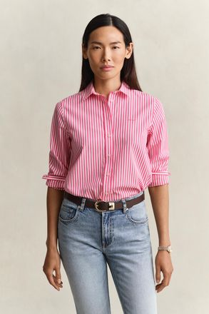 GANT Women Regular Fit Classic Striped Poplin Shirt (34) BRIGHT FUSCHIA