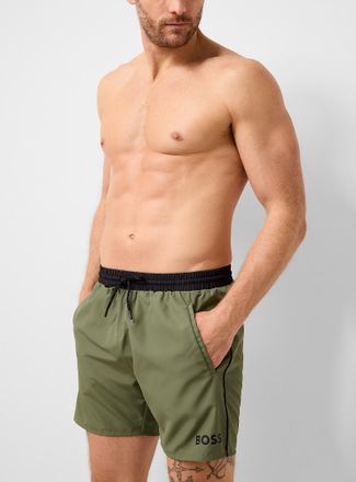BOSS Mens Contrast trim logo swim trunk