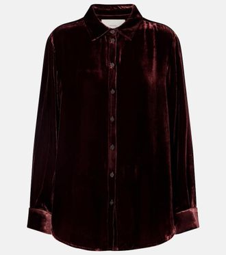 Asceno Camisa London de terciopelo